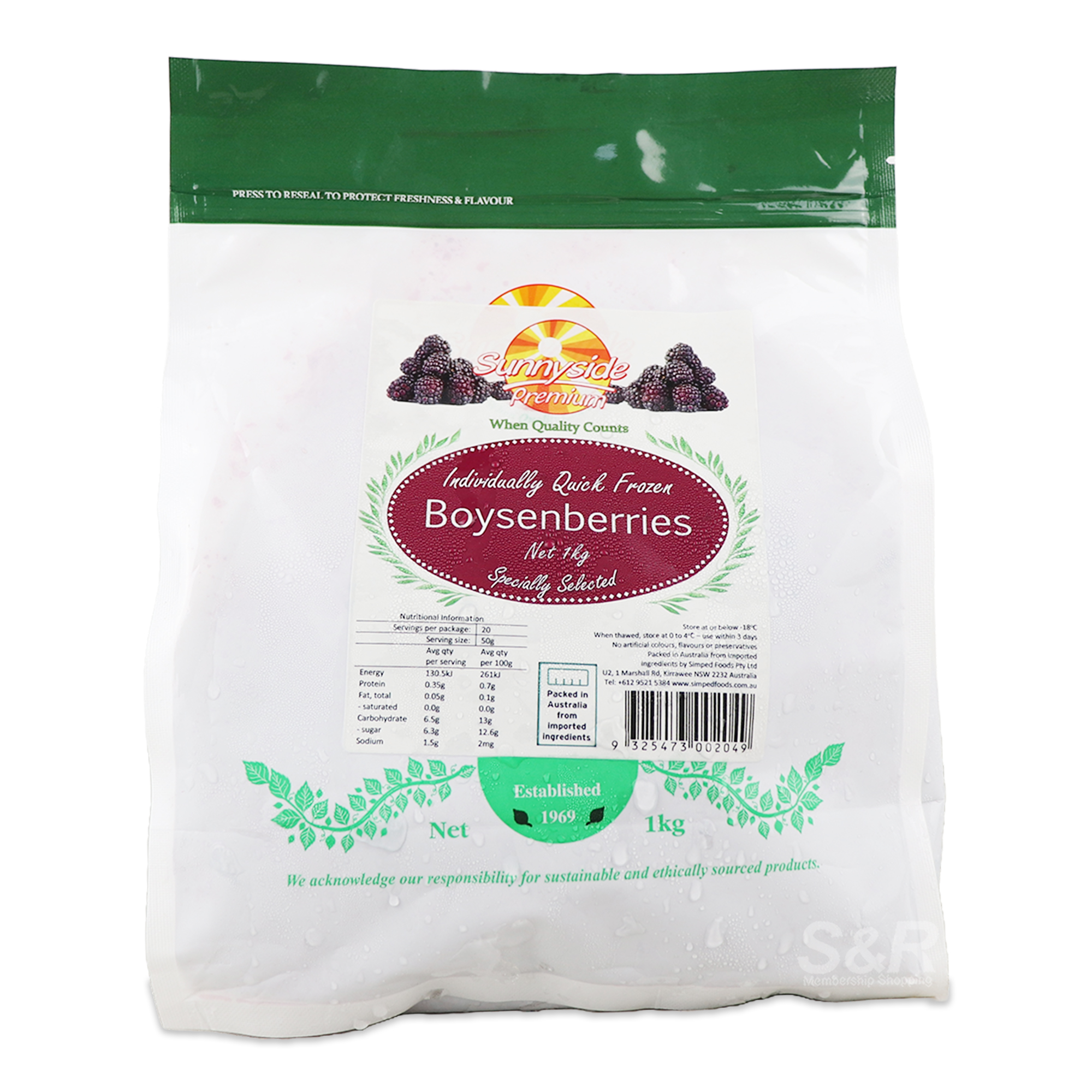 Sunnyside Premium Boysenberries 1kg